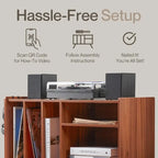 Meuble Support Tourne-disque avec Station de Charge - 31P x 26L x 15H