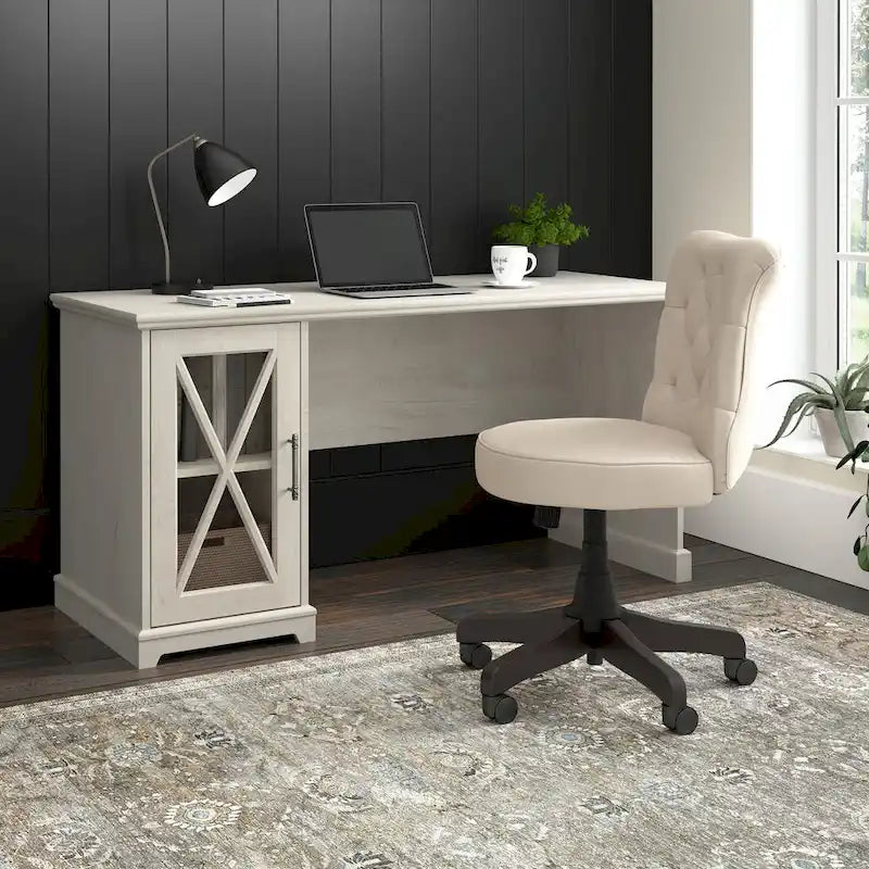 Lennox 60W Farmhouse Desk with Storage Cabinet by 