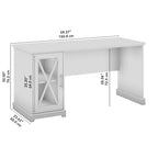 Bureau de style rustique Lennox 60W avec armoire de rangement