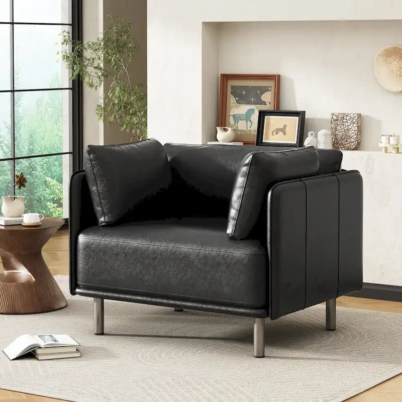 Fauteuil de salon en similicuir Daphne