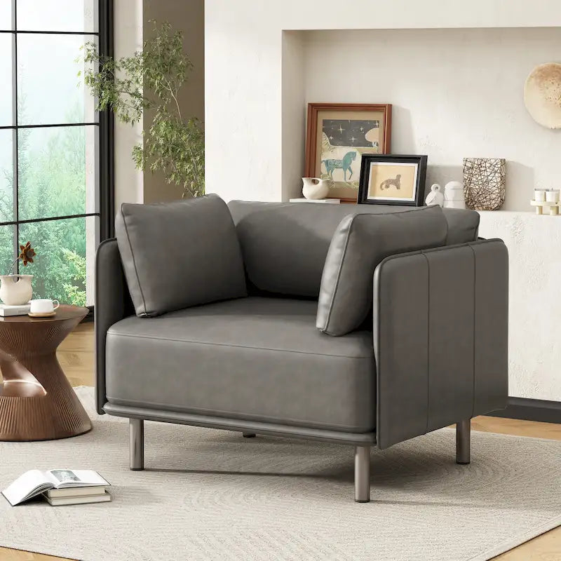 Fauteuil de salon en similicuir Daphne