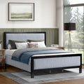  King/Queen Upholstered Platform Bed with Soft Headboard