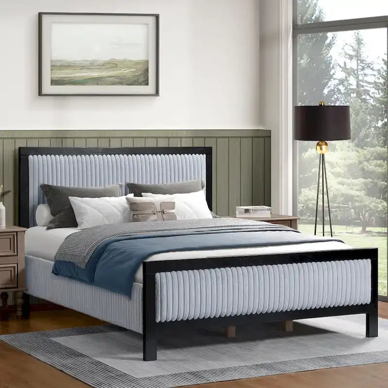  King/Queen Upholstered Platform Bed with Soft Headboard