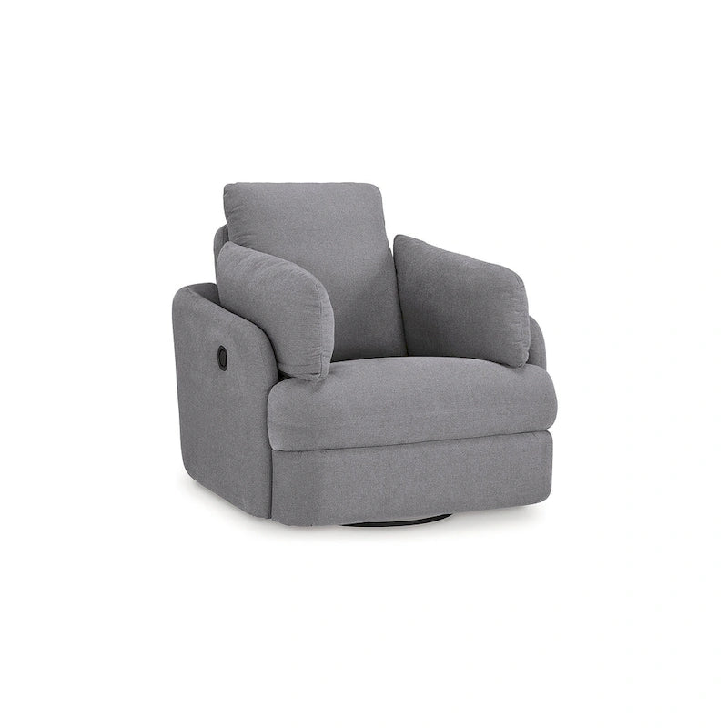 Fauteuil inclinable pivotant et coulissant gris foncé