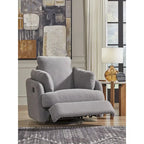 Fauteuil inclinable pivotant et coulissant gris foncé