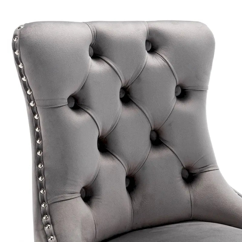 25 tabourets de bar modernes avec dossier capitonné, bordure cloutée et pieds en métal chromé, pour salle à manger, salon et chambre