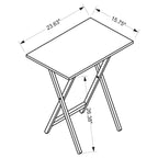 Tablettes de service pliantes 5 pièces avec support – 26,25 po – Brun noisette