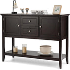 Costway Sideboard Buffet Table Wooden Console Table w/ Drawers &