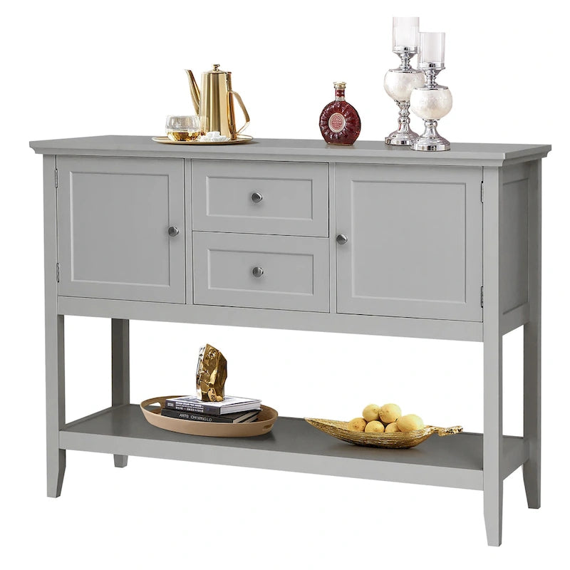 Table console en bois avec tiroirs, buffet de salle à manger