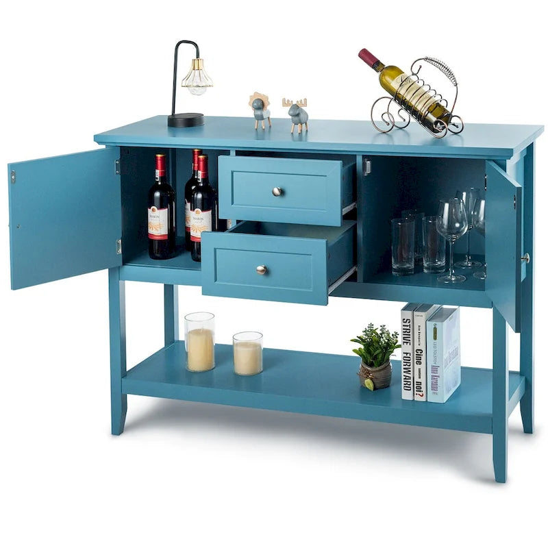 Table console en bois avec tiroirs, buffet de salle à manger