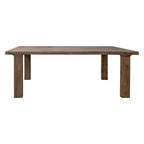 Table de salle à manger Okai, plateau rectangulaire de 221 cm, en manguier massif brun rustique