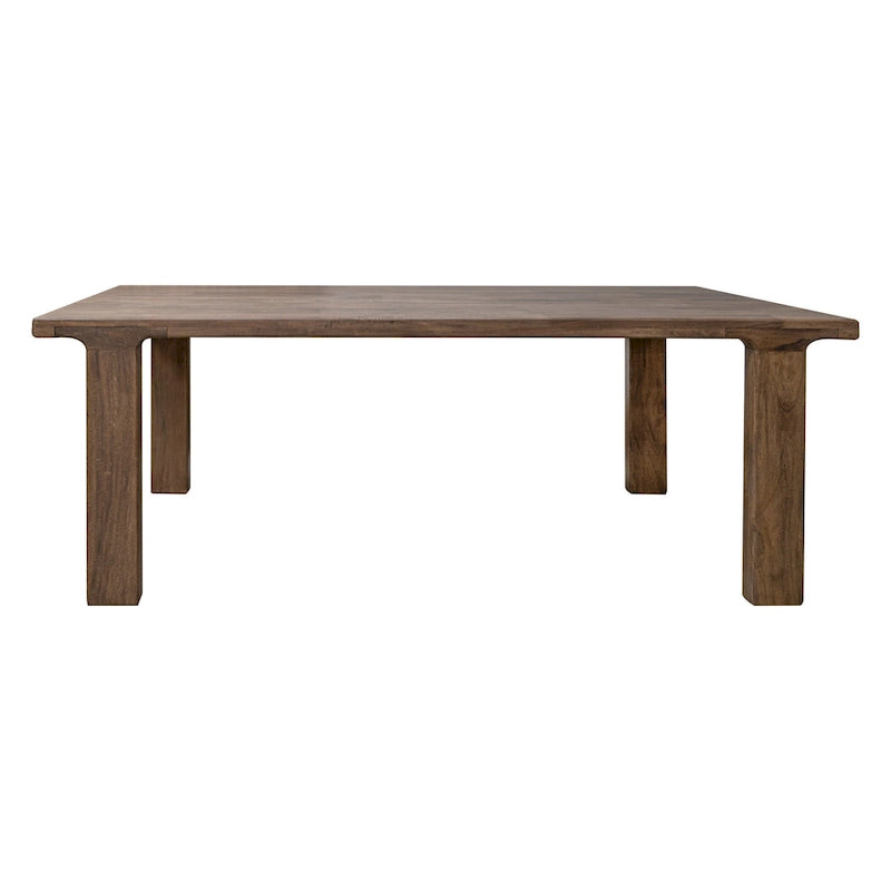 Table de salle à manger Okai, plateau rectangulaire de 221 cm, en manguier massif brun rustique