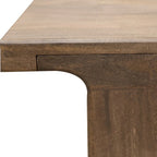Table de salle à manger Okai, plateau rectangulaire de 221 cm, en manguier massif brun rustique