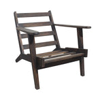 Fauteuil d'appoint Amber, Bois de manguier à lattes fabriqué à la main, Coussins en cuir de buffle, Pieds inclinés