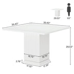 Table à manger carrée moderne en bois, petite, pour 4 personnes