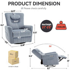 Fauteuil inclinable électrique beige avec pivotement à 270°, fonction bascule, oreiller de soutien lombaire et cervical, ports USB et Type-C