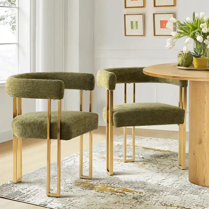 Fauteuil rembourré en chenille