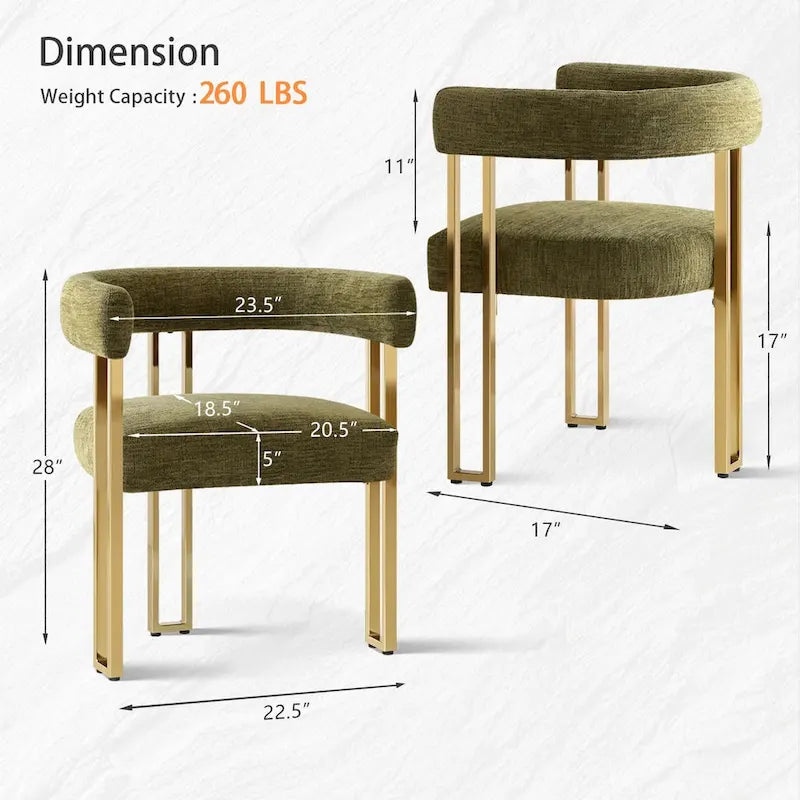 Fauteuil rembourré en chenille