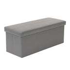 Banc de rangement pliant capitonné - Gris acier