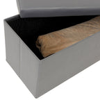 Banc de rangement pliant capitonné - Gris acier