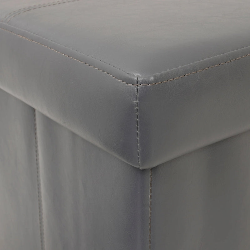 Banc de rangement pliant capitonné - Gris acier
