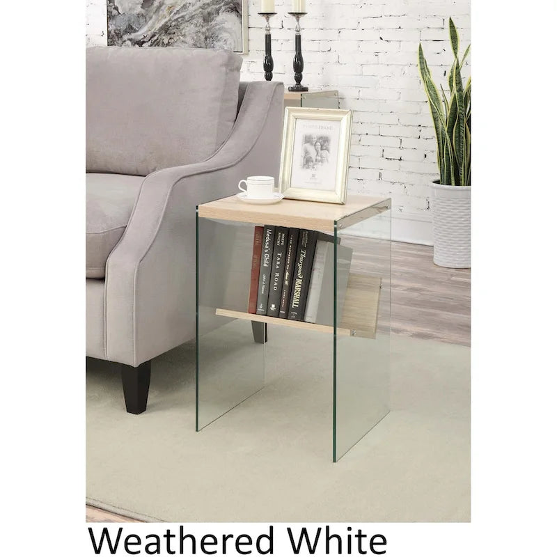  SoHo Glass End Table with Shelf