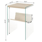 Table d'appoint en verre SoHo avec étagère
