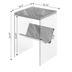 Table d'appoint en verre SoHo avec étagère