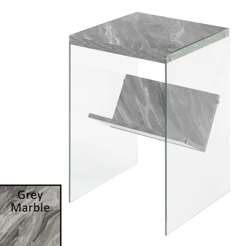 Table d'appoint en verre SoHo avec étagère