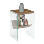 Table d'appoint en verre SoHo avec étagère