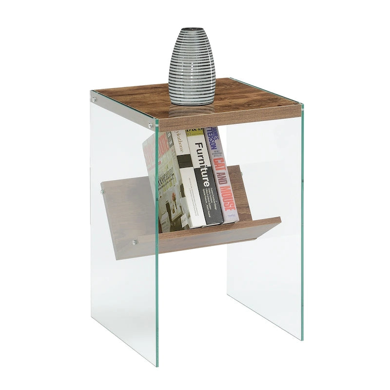 Table d'appoint en verre SoHo avec étagère