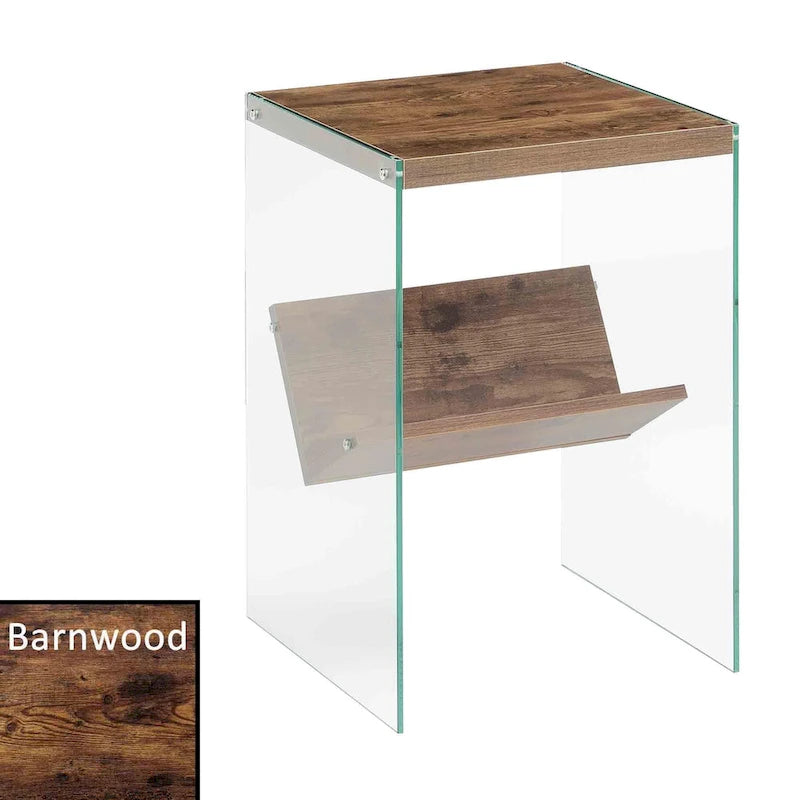 Table d'appoint en verre SoHo avec étagère