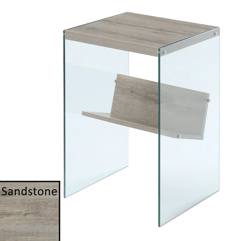 Table d'appoint en verre SoHo avec étagère