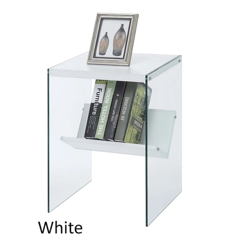 Table d'appoint en verre SoHo avec étagère