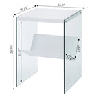 Table d'appoint en verre SoHo avec étagère