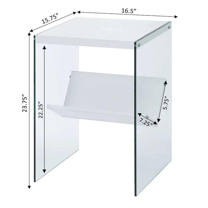 Table d'appoint en verre SoHo avec étagère