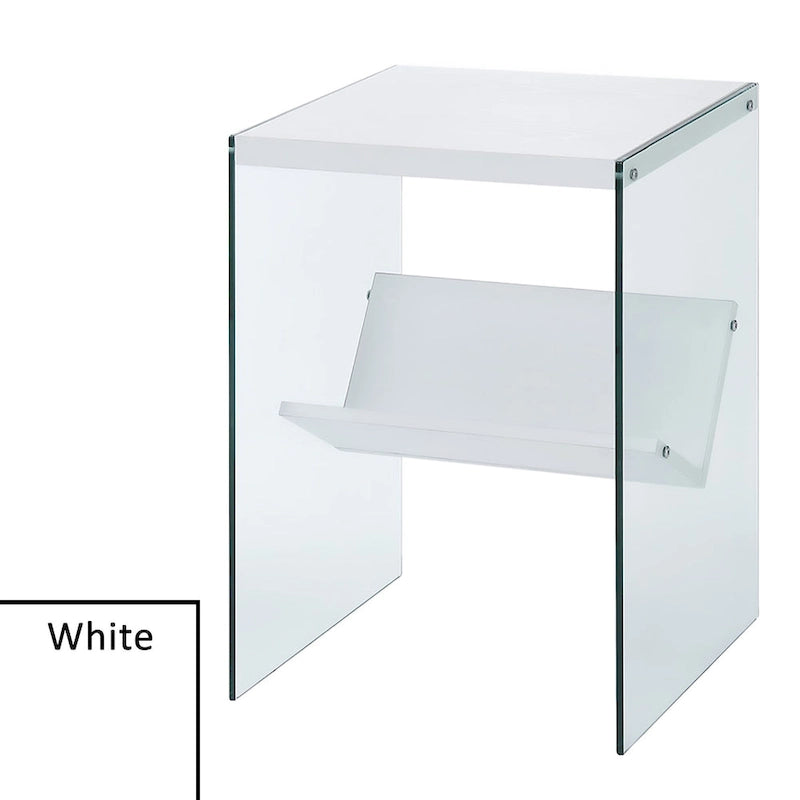 Table d'appoint en verre SoHo avec étagère