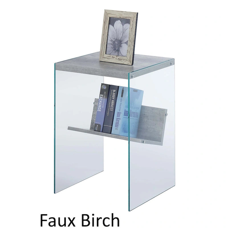 Table d'appoint en verre SoHo avec étagère
