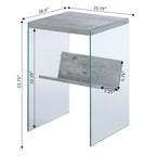 Table d'appoint en verre SoHo avec étagère