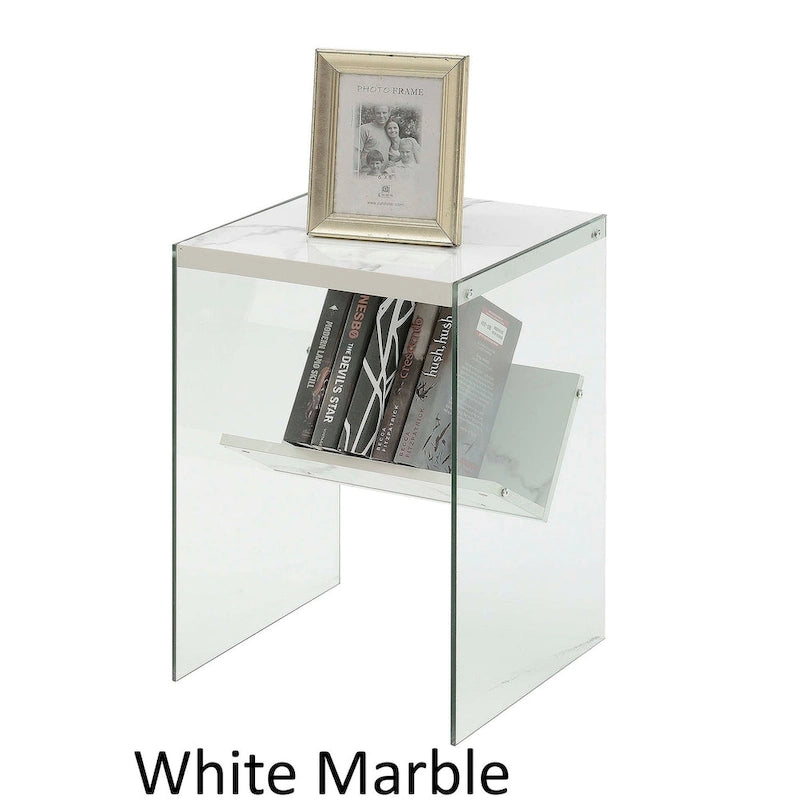 Table d'appoint en verre SoHo avec étagère