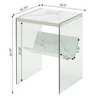 Table d'appoint en verre SoHo avec étagère