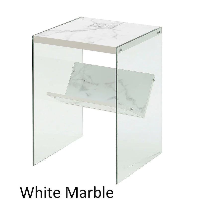 Table d'appoint en verre SoHo avec étagère