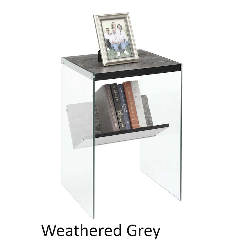Table d'appoint en verre SoHo avec étagère