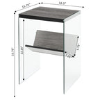Table d'appoint en verre SoHo avec étagère
