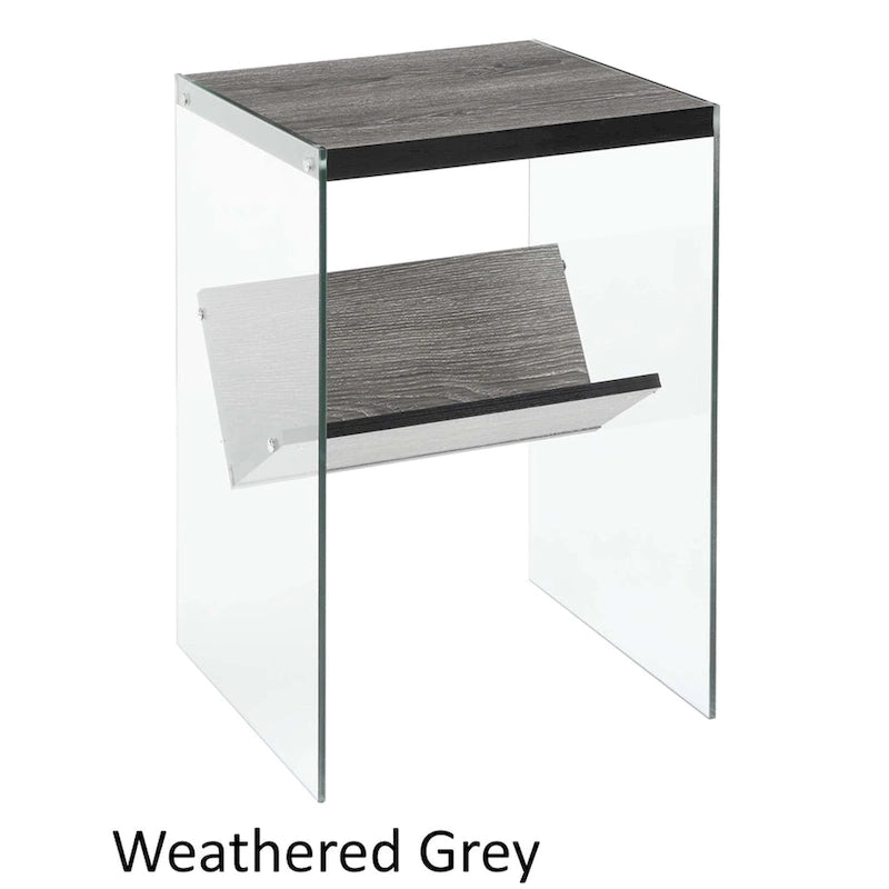 Table d'appoint en verre SoHo avec étagère