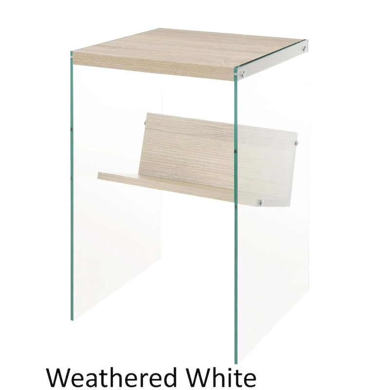 Table d'appoint en verre SoHo avec étagère