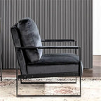 Chaise Hosam 25.4 en velours et métal avec accoudoirs