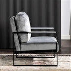 Chaise Hosam 25.4 en velours et métal avec accoudoirs