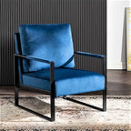 Chaise Hosam 25.4 en velours et métal avec accoudoirs
