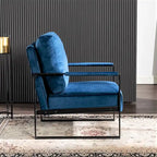 Chaise Hosam 25.4 en velours et métal avec accoudoirs